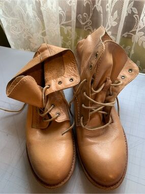 Miz Mooz Women 38 Tan Leather Boots